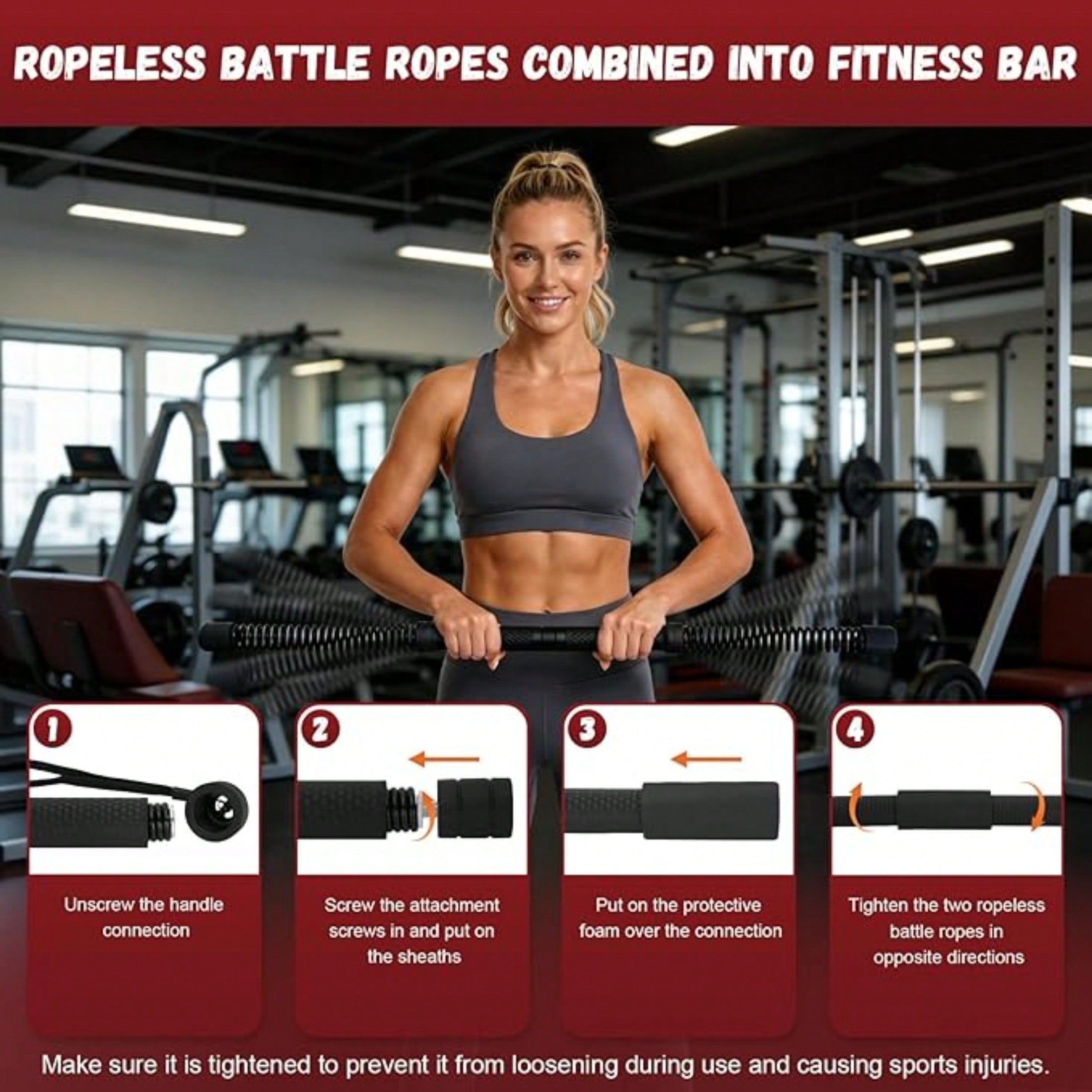 2-in-1 Cordless Battle Rope Po - Crossfit Workout With Equipment ulasan dan harga